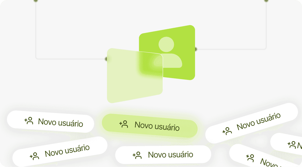 Ilustração de novos usuários entrando na plataforma ao mesmo tempo